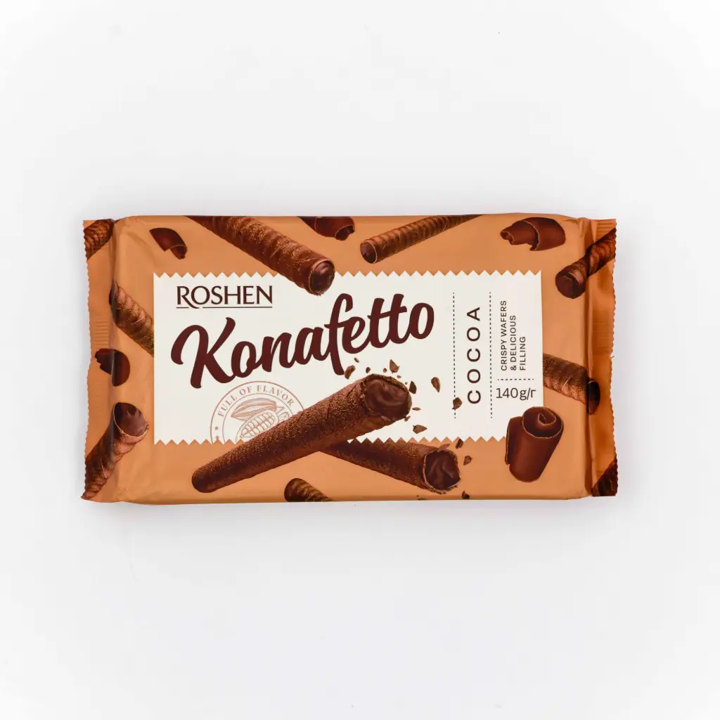 WAFER KONAFETTO CACAO 140G ROSHEN {15}
