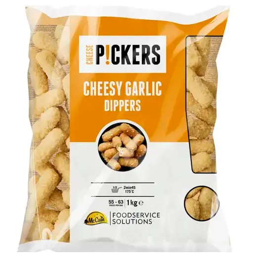 CHEESY GARLIC DIPPER (MOZZA STICK AIL ET CIBOULETTE) MCCAIN 1KG {C6}