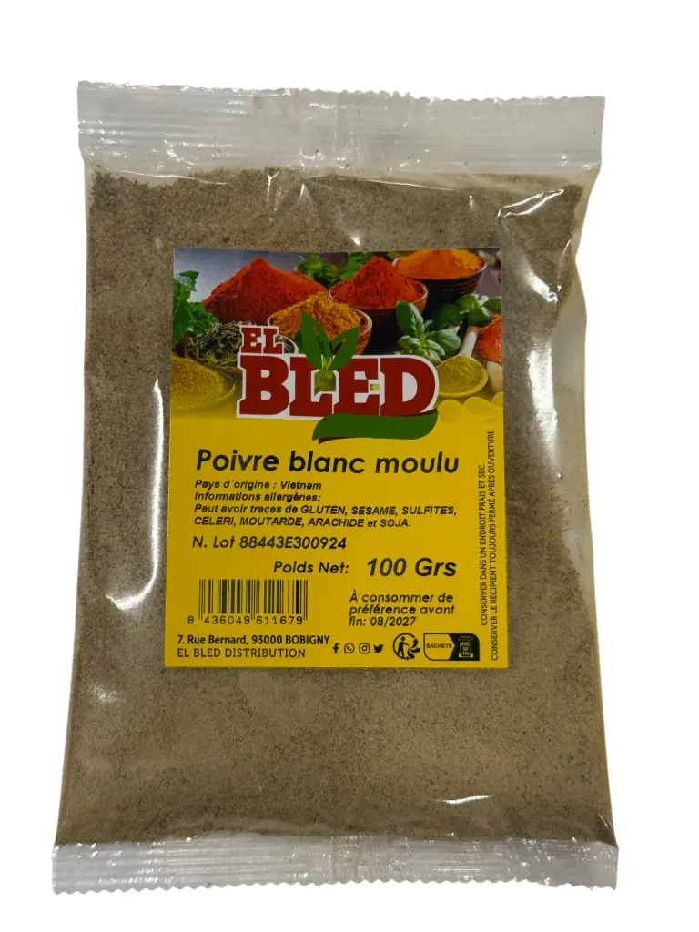 POIVRE BLANC MOULU 100G EL BLED {C20}