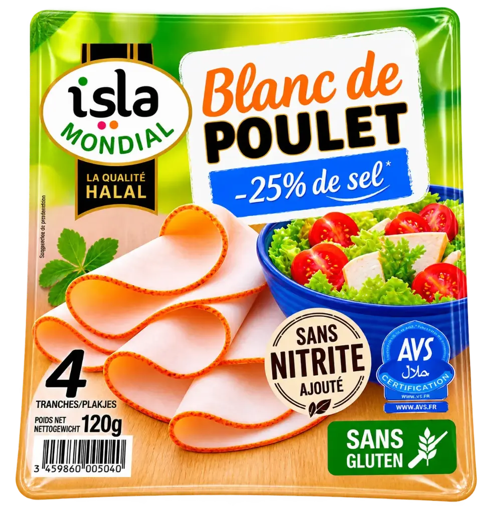 BLANC DE POULET -25% DE SEL 120G ISLA MONDIAL {10}