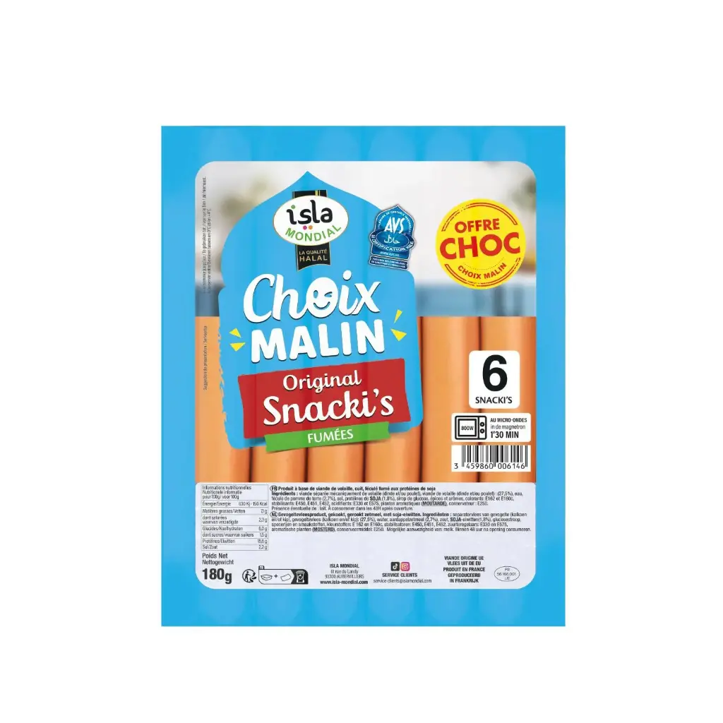 SNACKIS FUME 180G "CHOIX MALIN" ISLA MONDIAL {12}