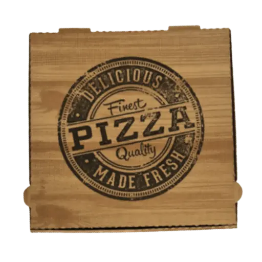 [ART-02528] BOITE PIZZA MARRON "DELICIOUS" 33CM X100PCS