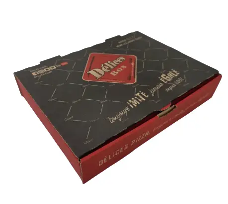 [ART-07262] BOITE PIZZA "DELICES PIZZA" DELICES BOX T33 X100PCS