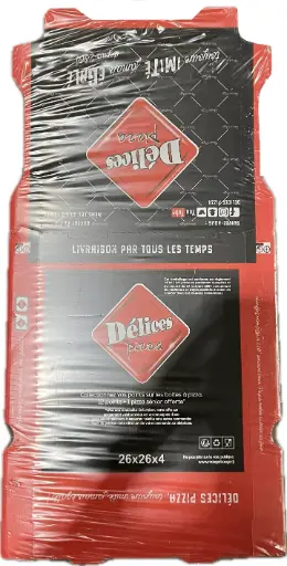 [ART-00532] BOITE PIZZA "DELICES PIZZA" 26CM X100PCS