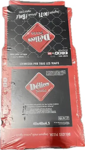 [ART-00534] BOITE PIZZA "DELICES PIZZA" 40CM X50PCS