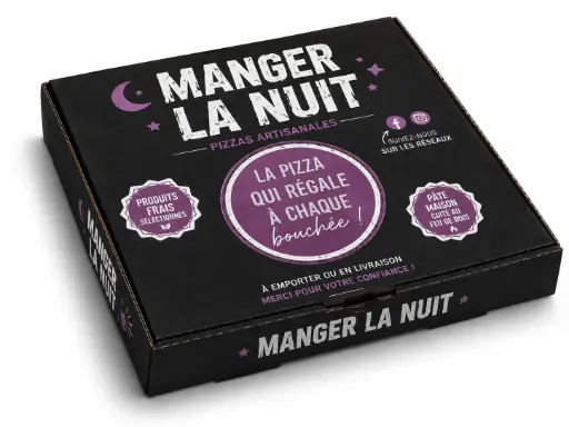 [ART-4348] BOITE PIZZA "MANGER LA NUIT" 50CM X50