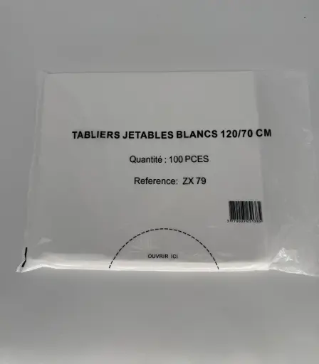 [ART-00119] TABLIER JETABLE BLANCS 120/70 X100