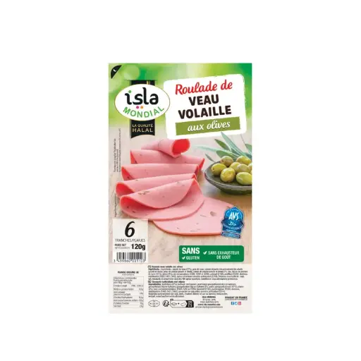 [ART-01813] ROULADE VEAU/VOL OLIVE AVS 120G ISLA MONDIAL