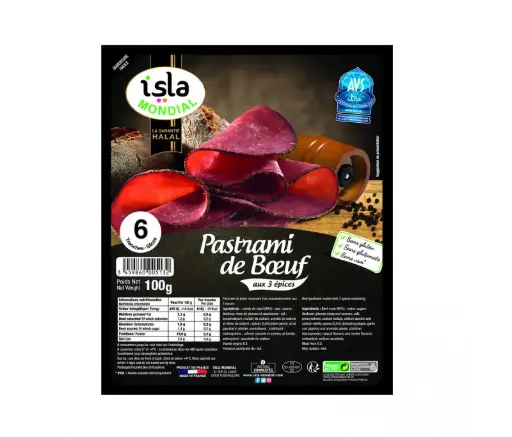 [ART-01817] PASTRAMI DE BOEUF AVS 100G ISLA MONDIAL