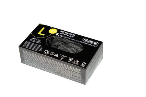 [ART-02456] GANTS NITRILE NOIR NON POUDRES TAILLE L X100 MUTEXIL