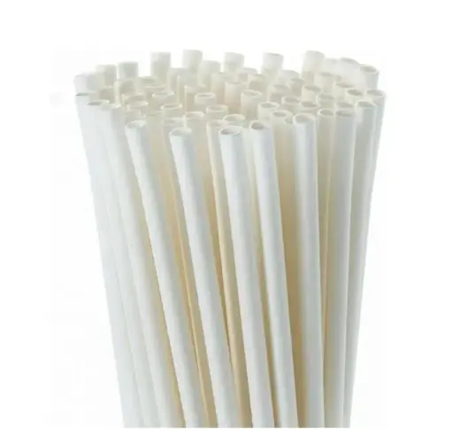 [ART-06249] PAILLE PAPIER SMOOTHIE BLANCHE DIAM 8MM X250 PCS