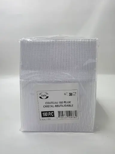 [ART-06254] COUTEAU 180 RLUX CRISTAL RÉUTILISABLE X100 ALUPLAST