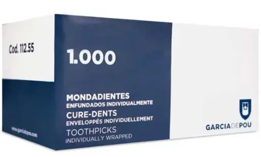 [ART-06448] CURE DENT INDIVIDUELLE 6,5CM BOIS X1000 GP