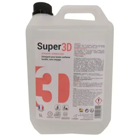 [ART-06791] DÉTERGENT DÉSINFECTANT BACTERICIDE VIRUCIDE  SUPER 3D 5L {C2}