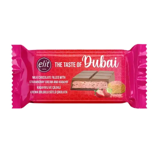 [ART-07687] Chocolat au lait Taste of Dubai Strawberry cream and Kadayif 90g elit