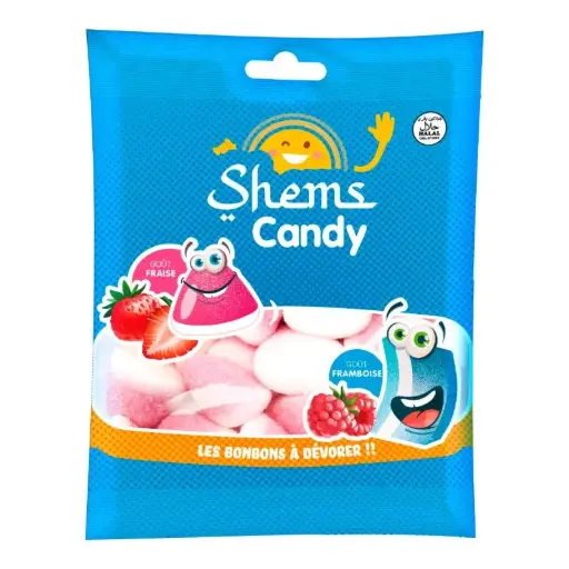[ART-07991] Bonbons bisous Fraises Halal Shems Candy 100g