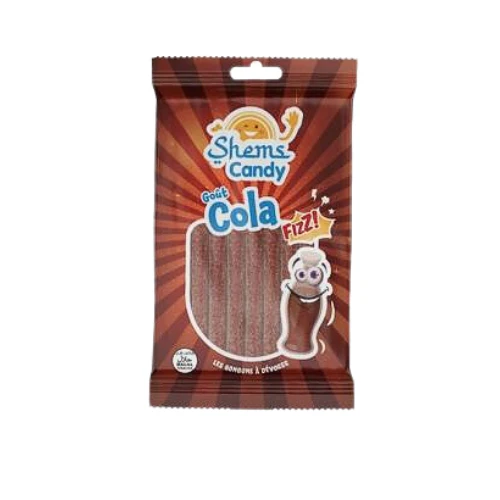 [ART-07999] Bonbons Tubes fourrés acides Goût Cola Halal 100g Shems Candy