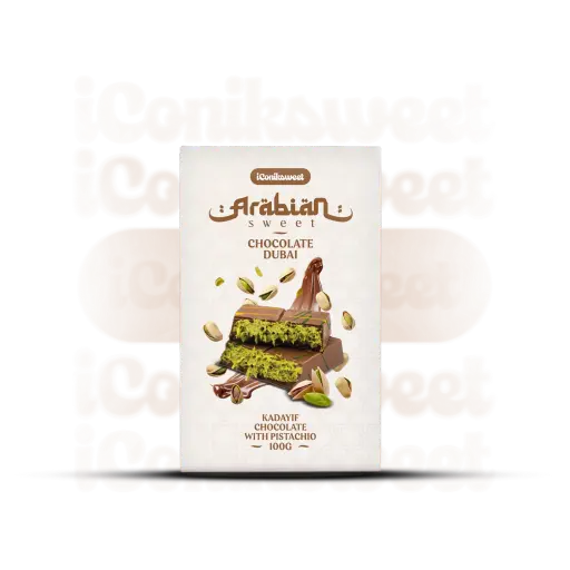 [ART-08158] Chocolat Dubai Kadayif Chocolate with Pistachio 100g iConiksweet