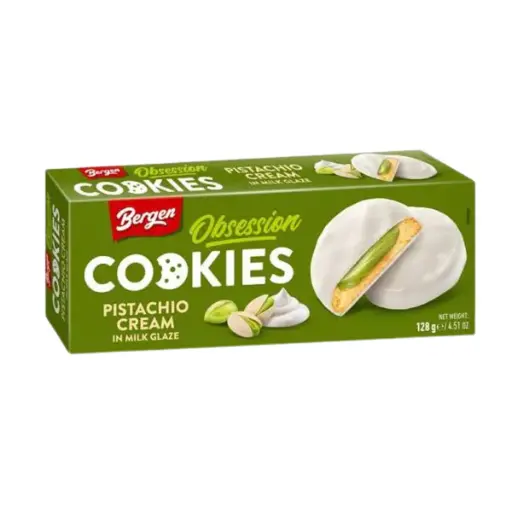 [ART-08155] Cookies Pistachio Cream in Milk Glaze Bergen 128g