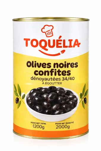 [ART-00083] OLIVES NOIRES DENOYAUTEES 34/40 2KG 5/1 TOQUELIA 