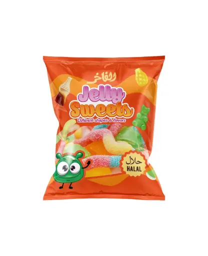 [MDART-001566] BONBONS JELLY SWEETS SACHET ORANGE HALAL 85G ALFAKHIR {C30}
