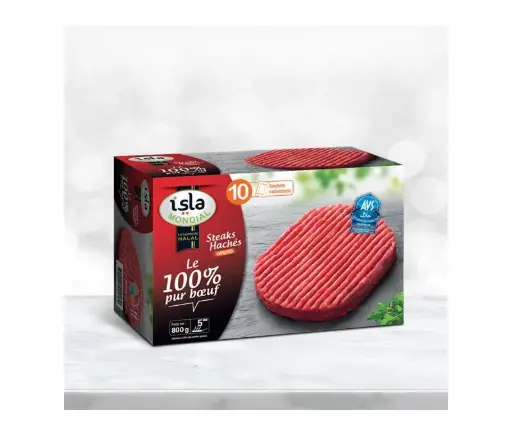 [ART-01841] STEAK LE 100% PUR BOEUF AVS X10 ISLA MONDIAL 800G