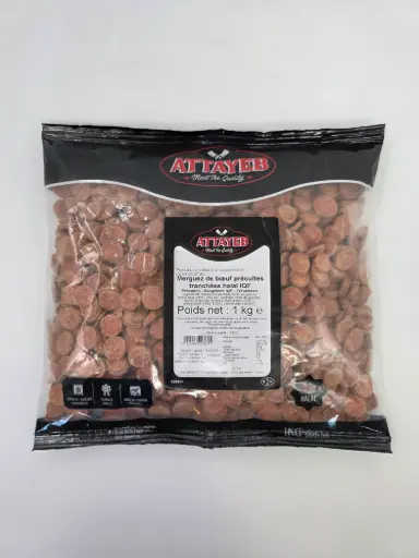 [ART-05002] MERGUEZ DE BOEUF CUITES TRANCHÉES 1Kg ATTAYEB MTQ