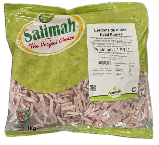 LARDONS DE DINDE FUMES HALAL 1KG SALIMAH