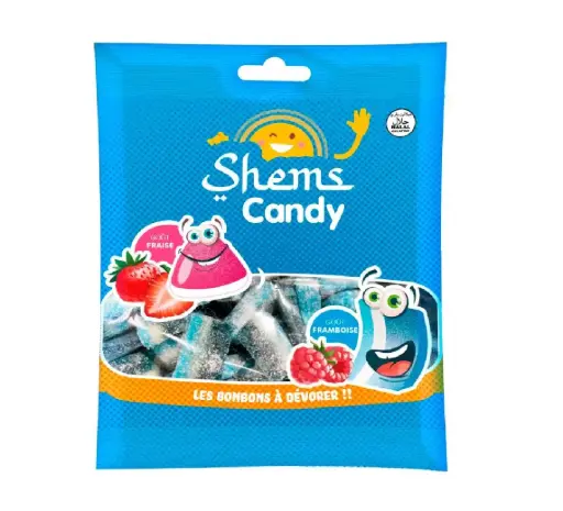 TRANCHES FRAMBOISES BLEUES HALAL SHEMS CANDY 100G X 18