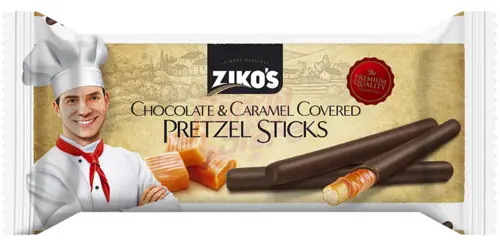 ZIKOS CHOCOLATE & CARAMEL STICKS 105G X 12