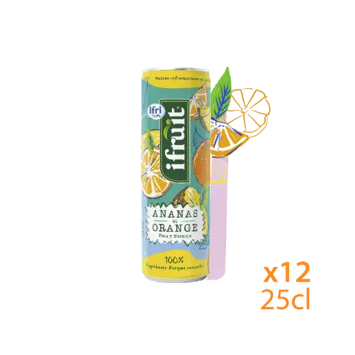 [ART-04247] IFRUIT ANANAS ORANGE CANS 25CL X12