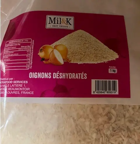 OIGNONS BLANC DESHYDRATES 1KG MILK (C10)
