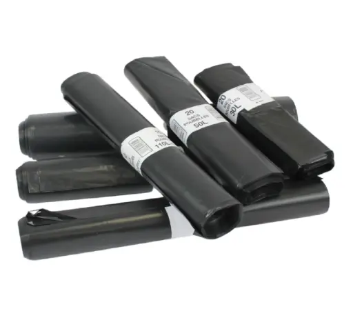 SAC POUBELLE PEBD NOIR 50L FORT