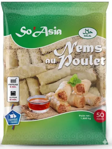 NEMS DE POULET HALAL 50 PCS 1.9KG SO ASIA