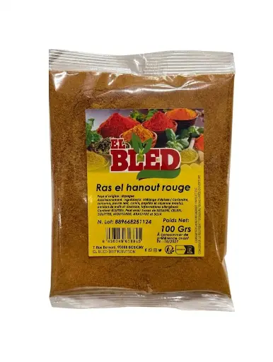 RAS ELHANOUT ROUGE 100G EL BLED {C20} 