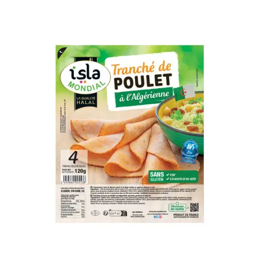 TRANCHES DE POULET A L'ALGERIENNE 120G ISLA MONDIAL {C10}