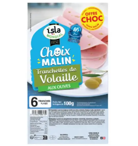 ROULADE VOLAILLE OLIVE 100G CHOIX MALIN {C10}