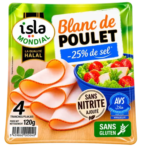 BLANC DE POULET -25% DE SEL 120G ISLA MONDIAL {10}
