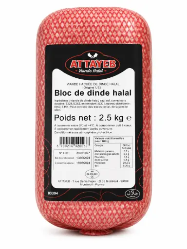 JAMBON DE DINDE HALAL 2.5KG ATTAYEB