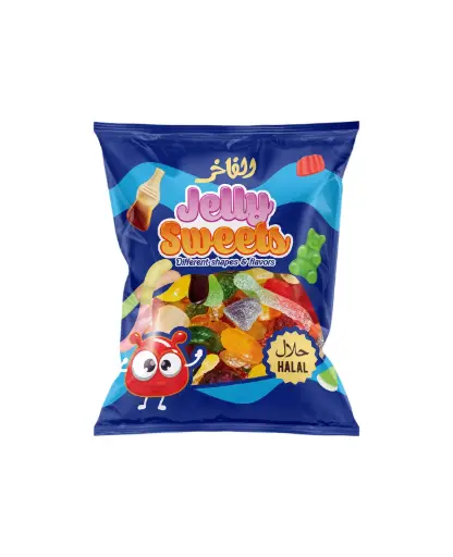 BONBONS JELLY SWEETS SACHET BLEU FONCE HALAL 85G ALFAKHIR 